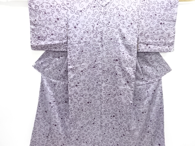 大正ロマン　抽象模様織り出しお召着物